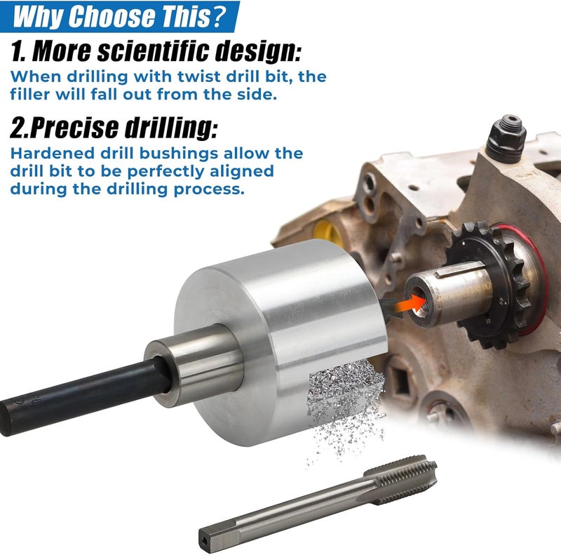 WIKIBB Crankshaft Drilling Pin Fixture Tool Balancer Bolt Compatible with GMC Chevy 230 283 327 250 235 261 (Include Tap & Drill Bit) - Image 5